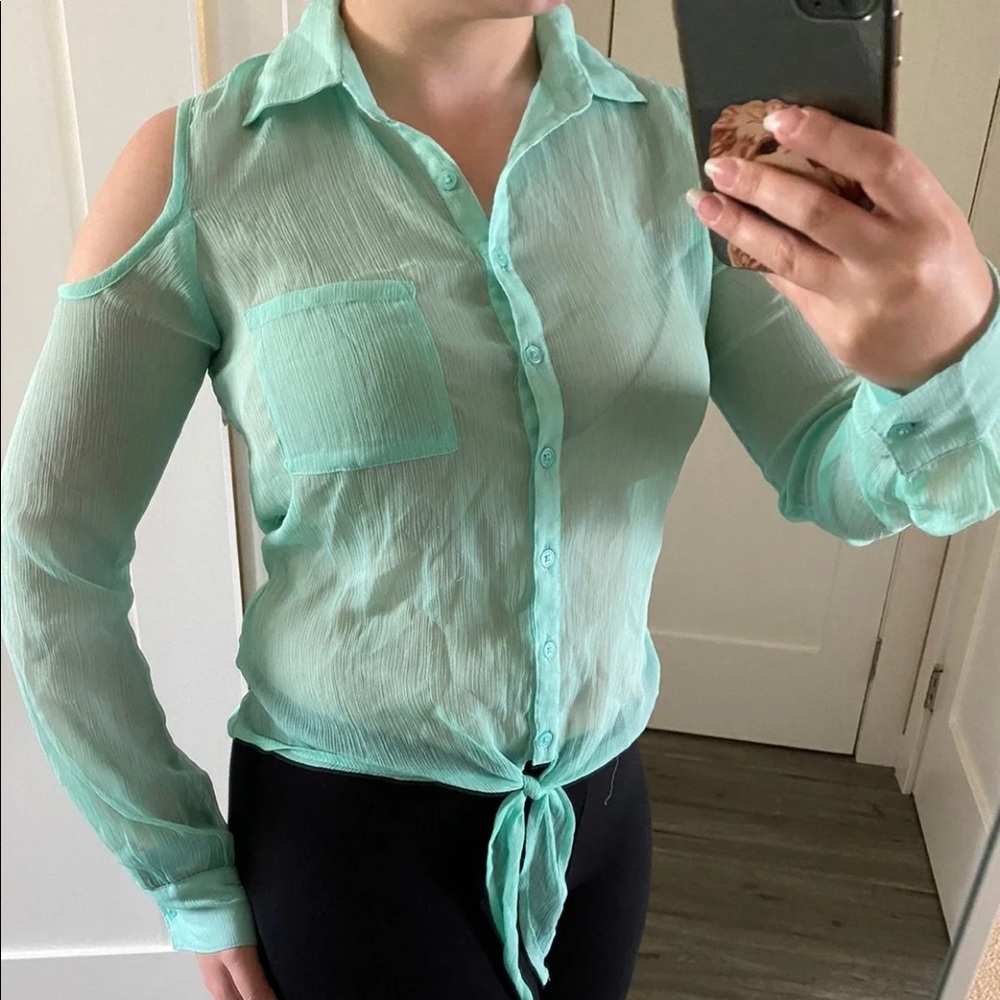 Aqua cold shoulder top